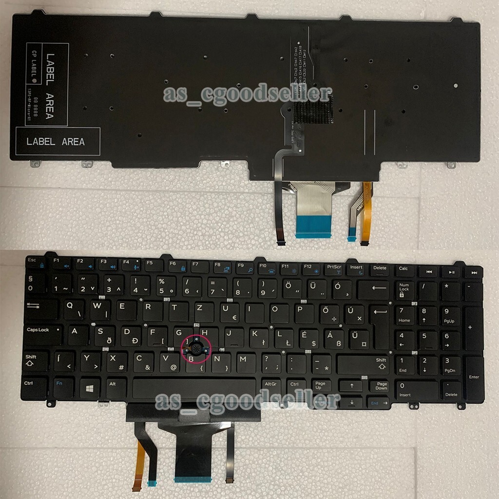 Hungarian Magyar Keyboard for DELL Latitude 5550 5580 5590 5591 BACKLIT , Black