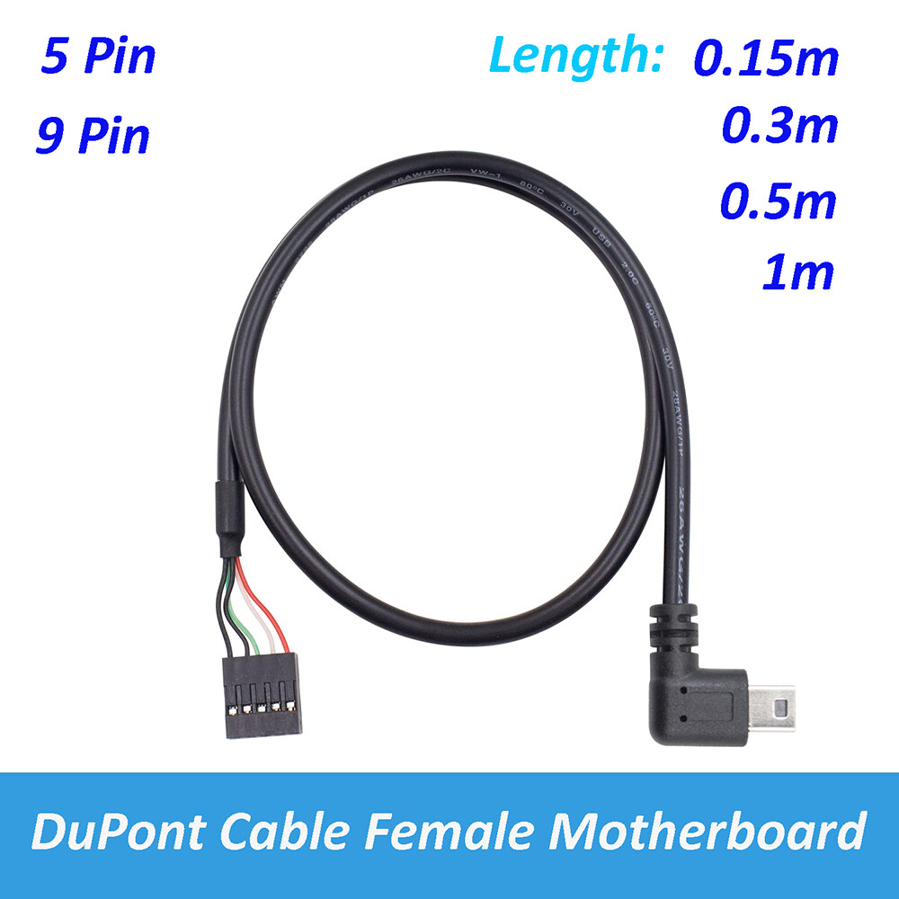 Male Micro USB to Female Dupont 5 Pin Header Motherboard Connector PC Cable Cord