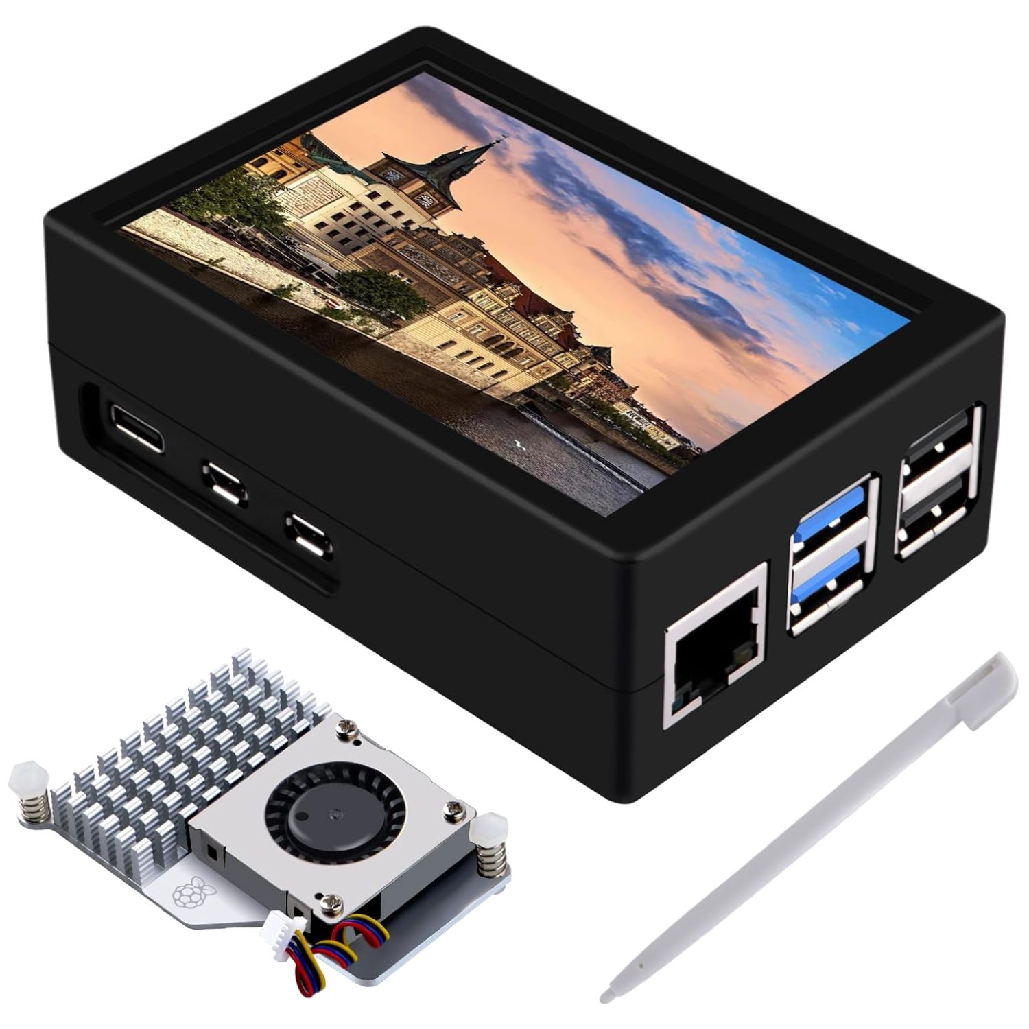 Raspberry Pi 5 HDMI Touch Screen Kit with Official Cooler.][
