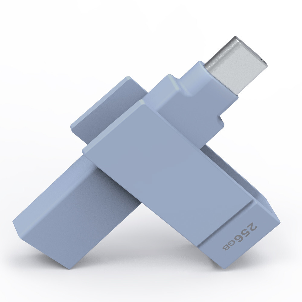 iXflash 256GB Backup Flash Drive USB A & USB C for iPhone iPad & Computer Blue