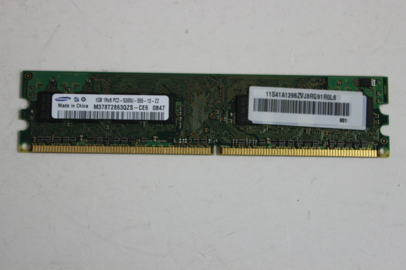 LENOVO 41A1296 1GB 240 PIN 1RX8 PC2-5300U DIMM MEMORY SAMSUNG M378T2863QZS-CE6