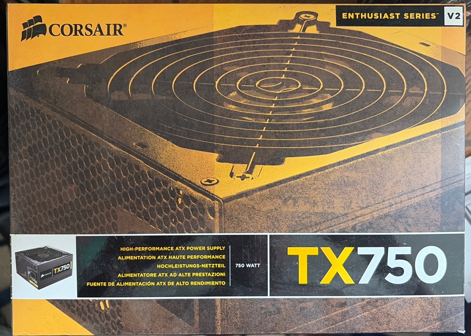 Corsair Enthusiast Series TX750 ATX 750 Watt Power Suppy (75-001309) COMPLETE