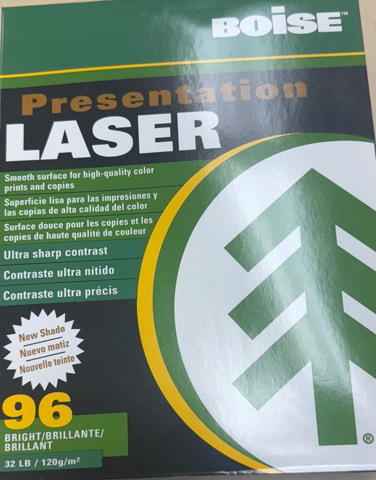 Boise Presentation Laser Paper 8.5x11" 32 lb 96 Bright 500 Sheets – Pack of 2