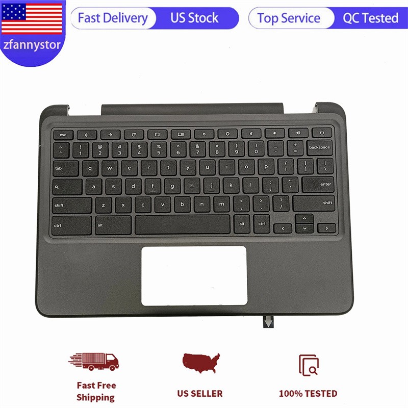 Palmrest Non-Backlit Keyboard Touchpad For Dell Chromebook 3100 09X8D7 Black USK