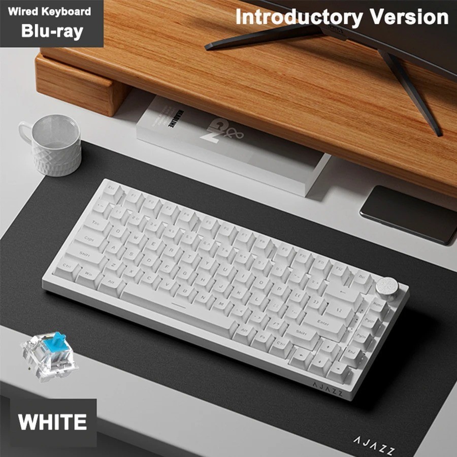 AJAZZ AK820 Wired Mechanical Keyboard Hot-Swappable 82-Key Knob