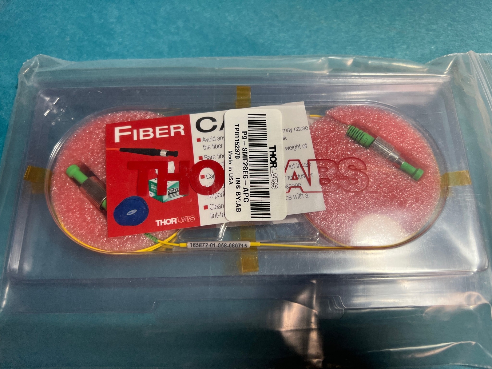 2-Pack Thorlabs FC/APC Splice-Ready Fiber Connector Pigtail SMF28 9/125um 0.5m