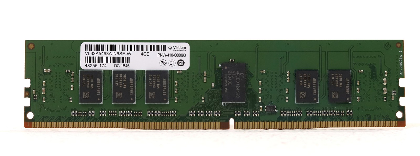 Virtium 4GB 1Rx8 PC4-17000 DDR4-2133MHz ECC REG Server RAM P/N:VL33A5463A-N6SE-W