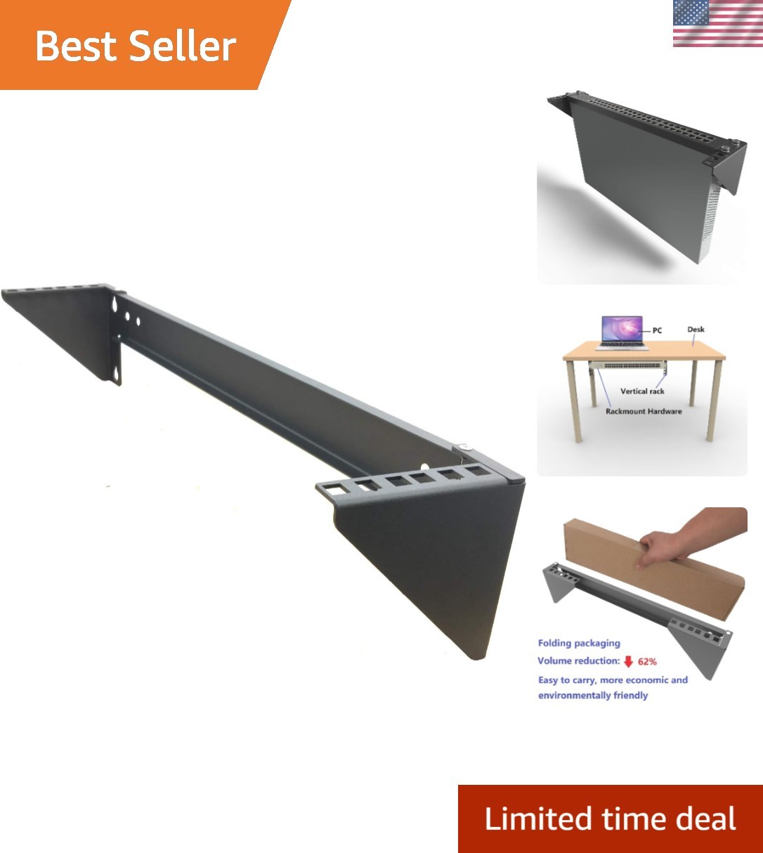 Durable 2U Steel Rack for Effortless Wall-Mounting of AV & Network Equipment