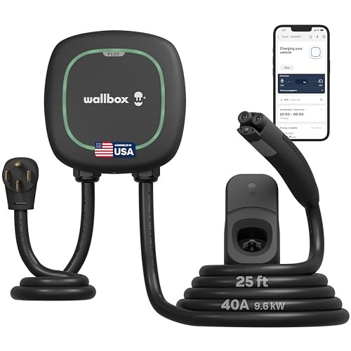 Wallbox PUP2UT5N002 Pulsar Plus 40A EV Charger 9.6kW NACS 25'