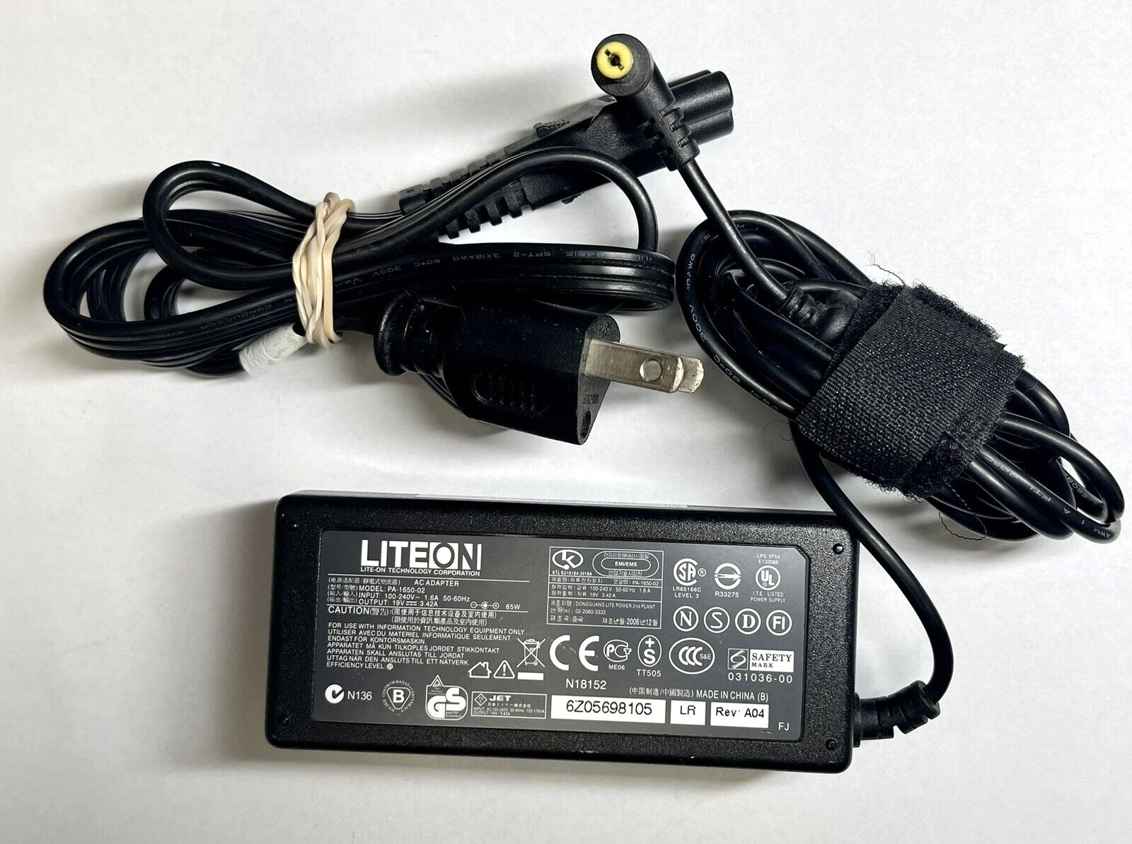 Lite-On PA-1650-02 AC Power Adapter Charger 19V 3.42A GENUINE TESTED