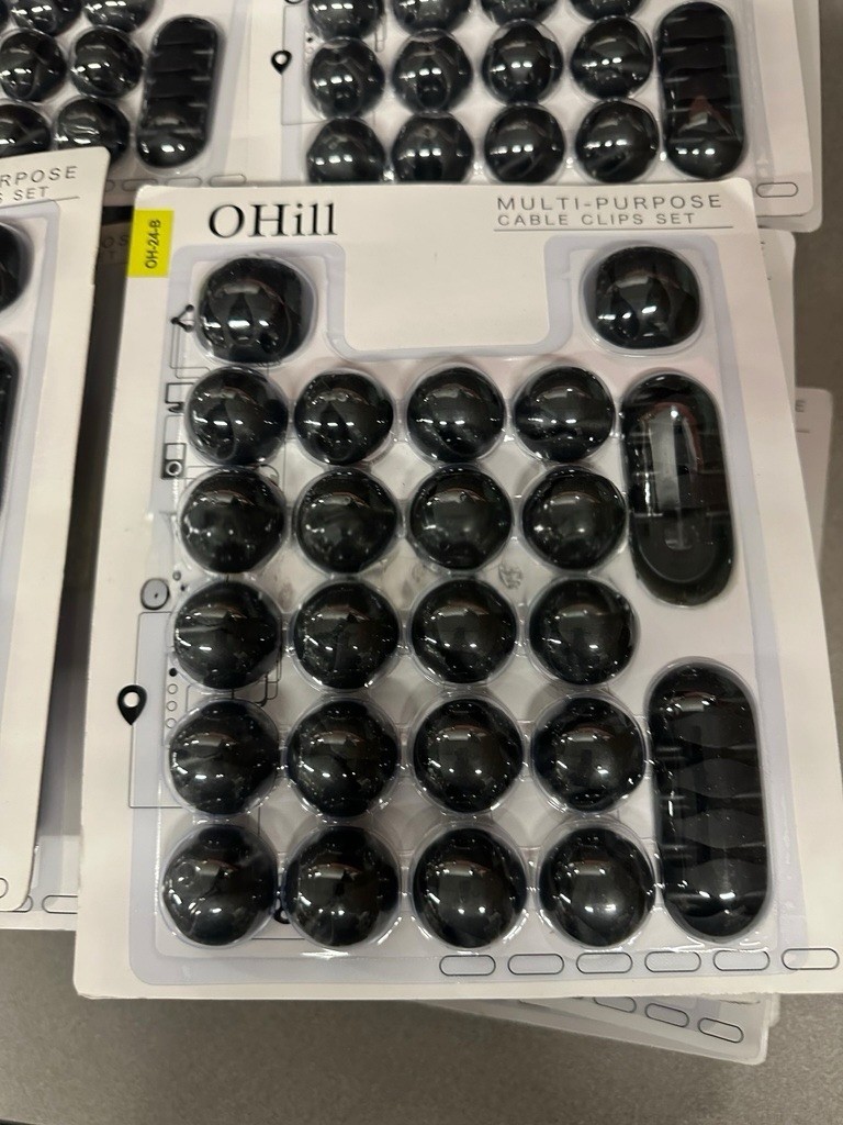 Lot of 10 OHill Multi-Purpose Cable Clips Set OH-24-B 24 Pack Self Adhesive NEW