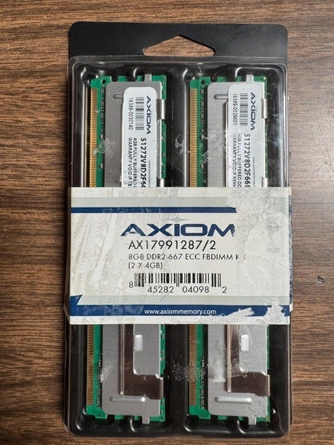 Axiom 8GB (2x4GB) DDR2 - 667 ECC FBDIMM Kit Fully Buffered 51272V8D2F6687