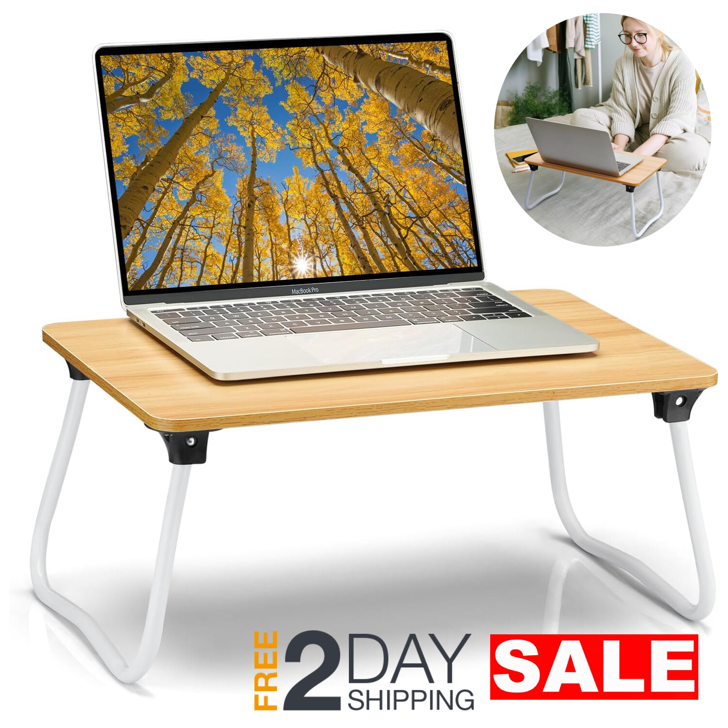 Mesa De Ordenador Pequeña Escritorio Para Cama Laptop Portatil Plegable Cuarto