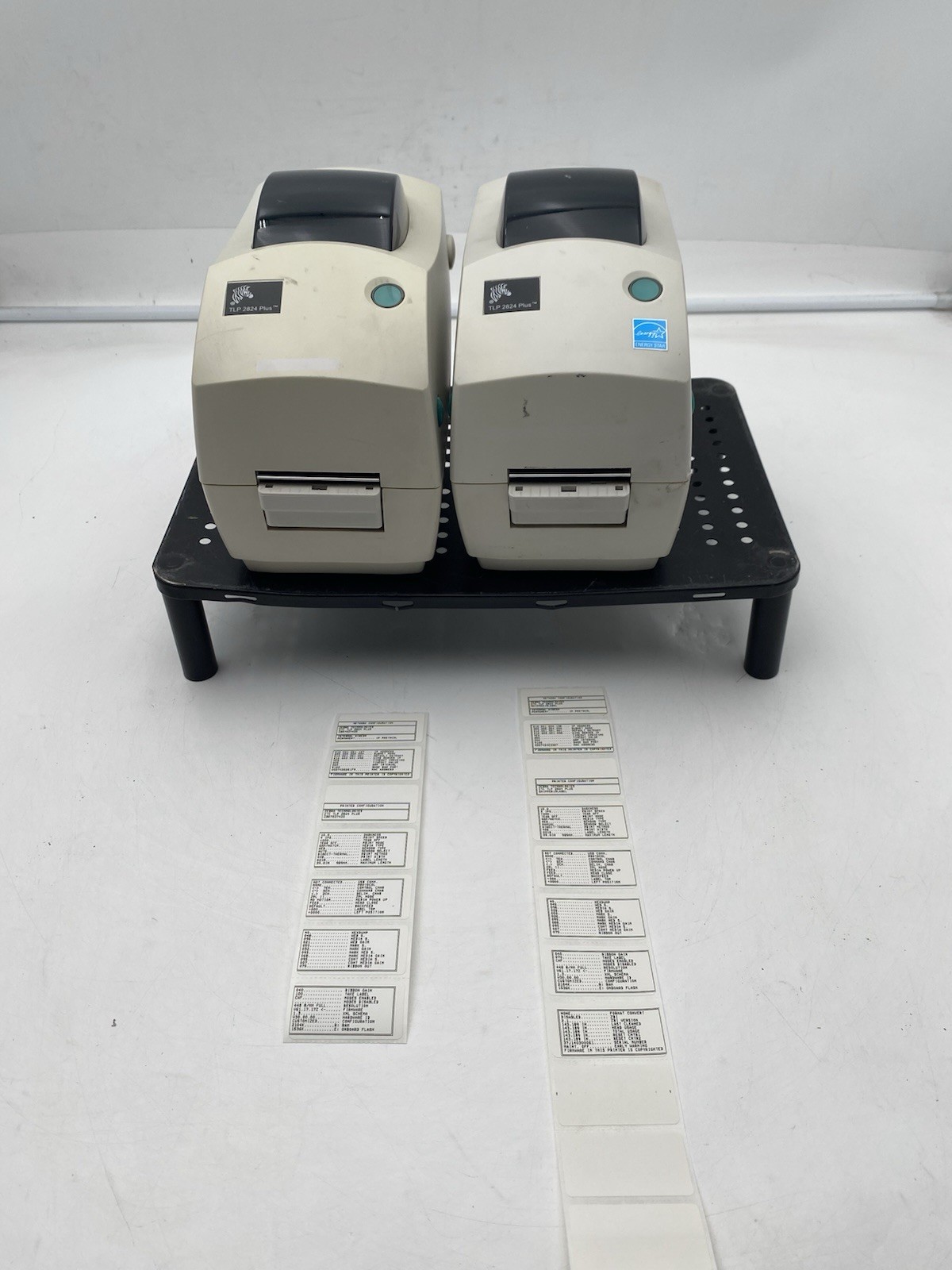Lot of 2 Zebra TLP2824 Plus Thermal Label Printer USB Ethernet No AC Adapters