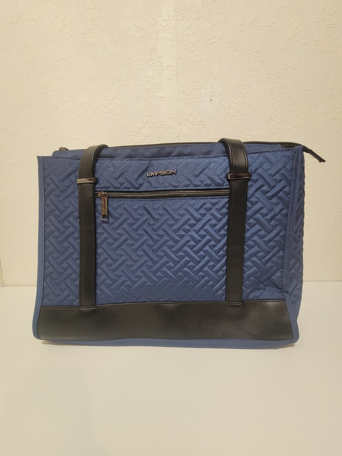 EMPSIGN Laptop Tote Bag for Women 16 Inch, Stylish Large, Quilted Black 