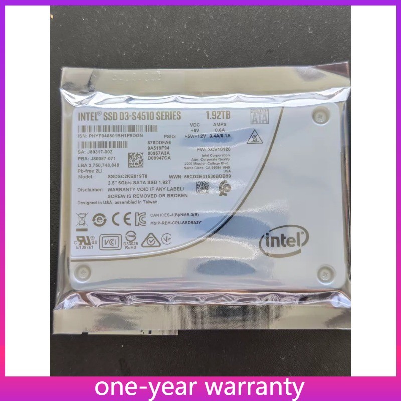 1PCS SSDSC2KB019T8 Intel D3 S4510 Series 1.92TB SATA 6Gb/s 2.5'' Internal SSD U