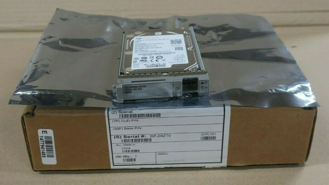 New Cisco 600GB SAS 12Gb/s UCS-HD600G10K12G 2.5" 10K Hard Drive For UCS Servers