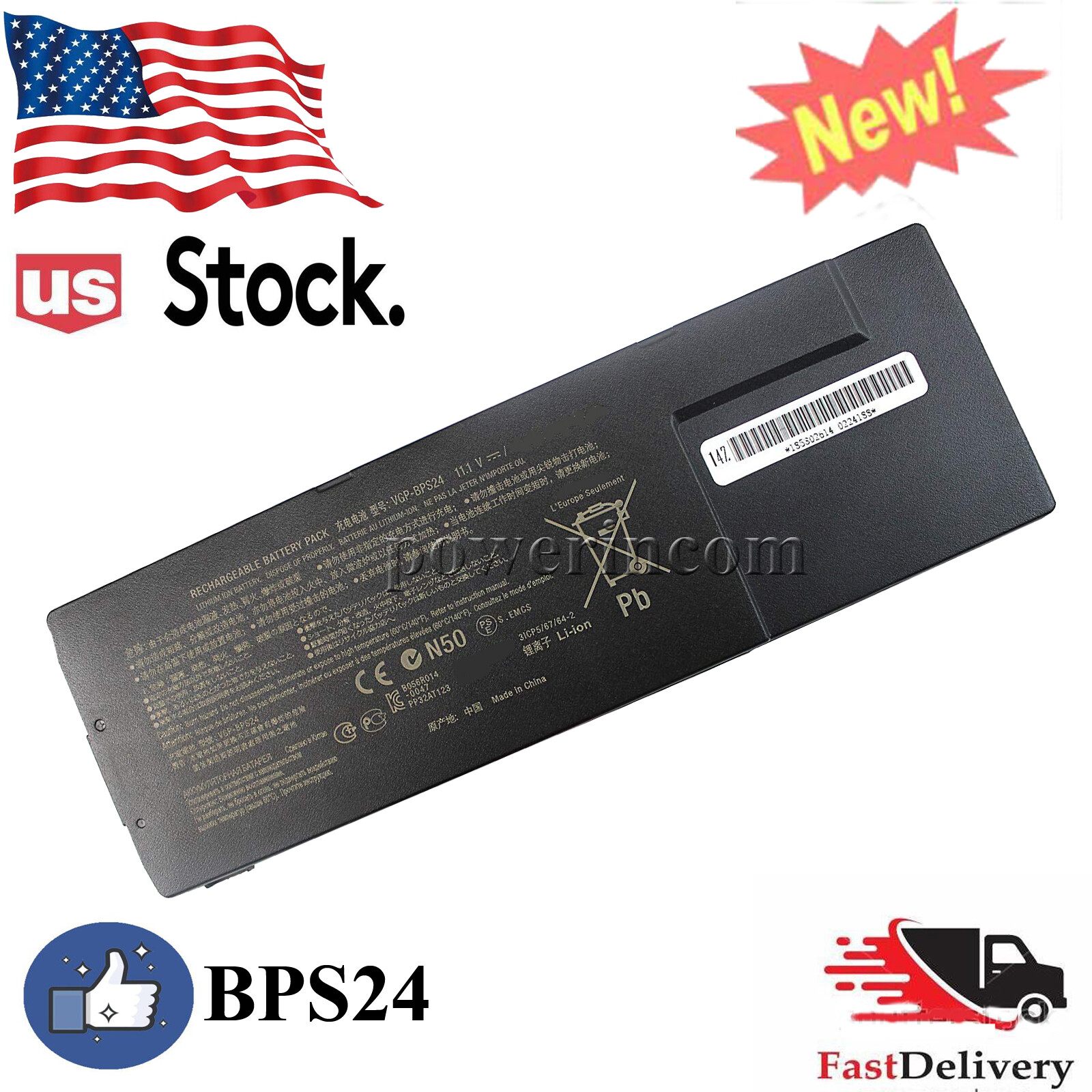 Battery for VGP-BPS24 Sony Vaio VPCSD-113T PCG-41215T PCG-41216L PCG-41217T 