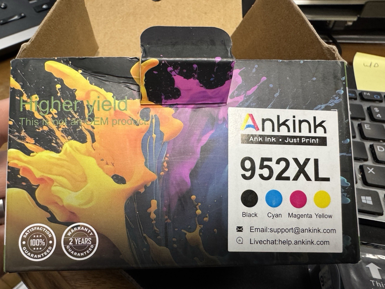Ankink 952xl Black Cyan Magenta Yellow NON-OEM ink Cartridges New 