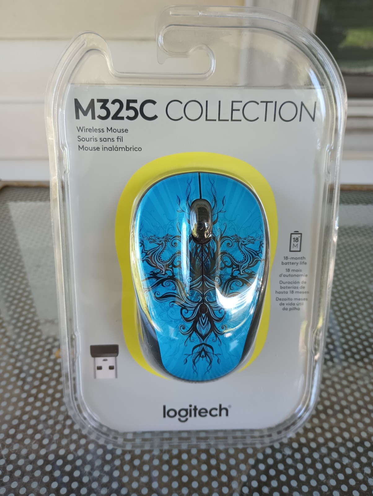 LOGITECH M325 M325C WIRELESS MOUSE BLUE TRANCE BRAND NEW SEALED *RARE*