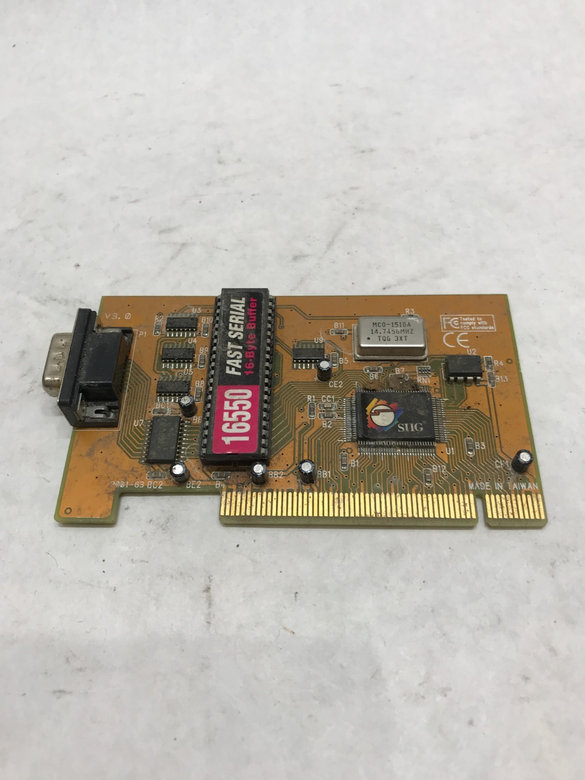 SIIG CYBERPRO JJ-P01012-S7 S6 PCI  DB9 RS232 Serial Port Card 1 port UNTESTED DW