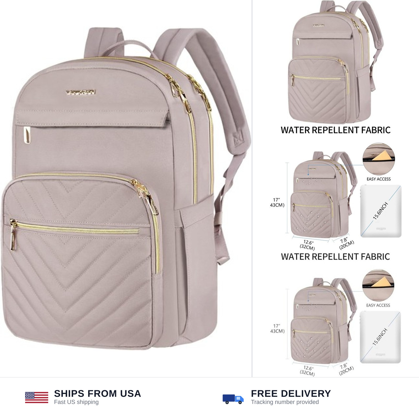 VANKEAN Laptop Backpack for Women,15.6 Inch Laptop Computer Bag Travel Backpa...