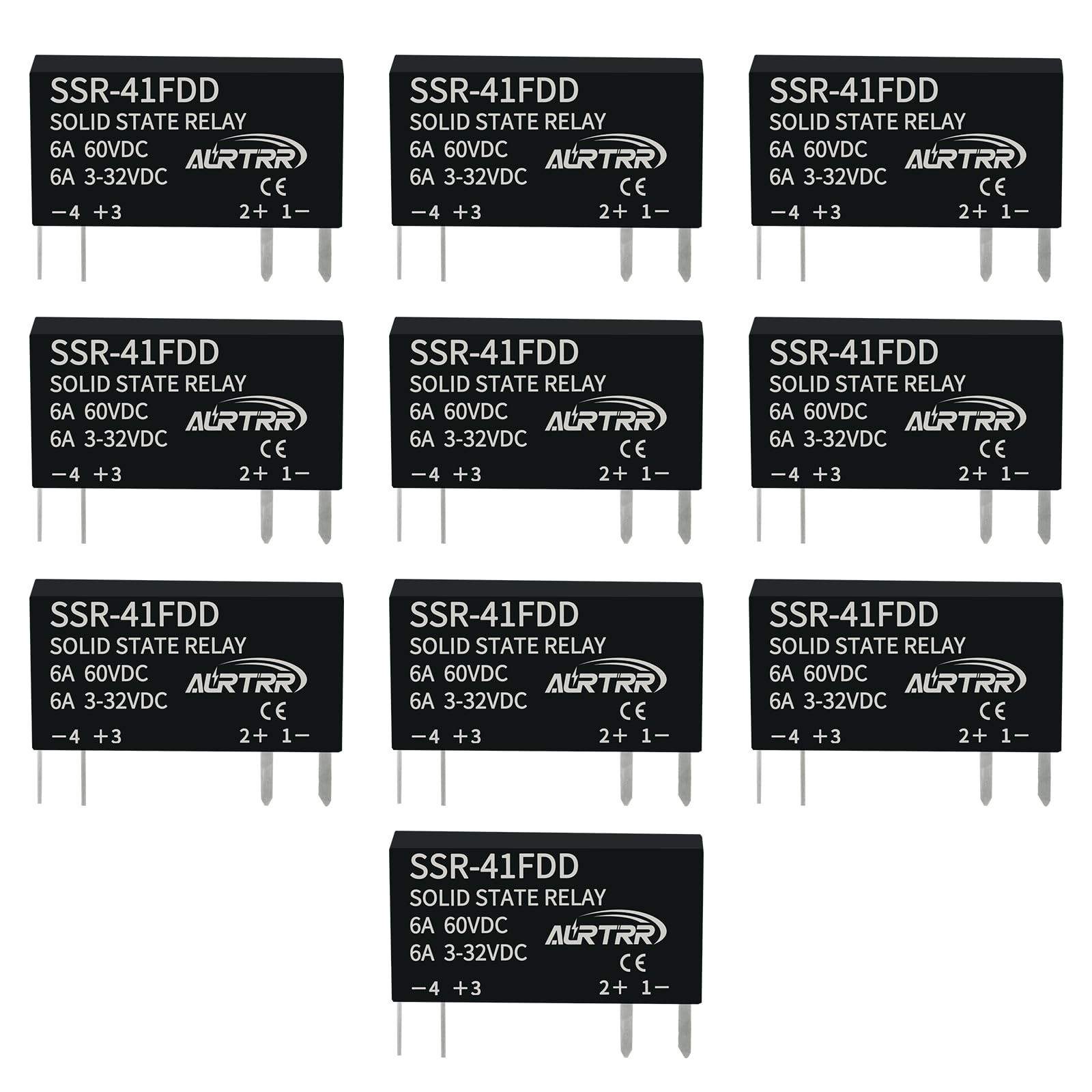 (10pcs)12V 5V 3v 3.3V Solid State Relay 1a,dc SSR,Input:3-32Vdc,Output:5-60Vd...