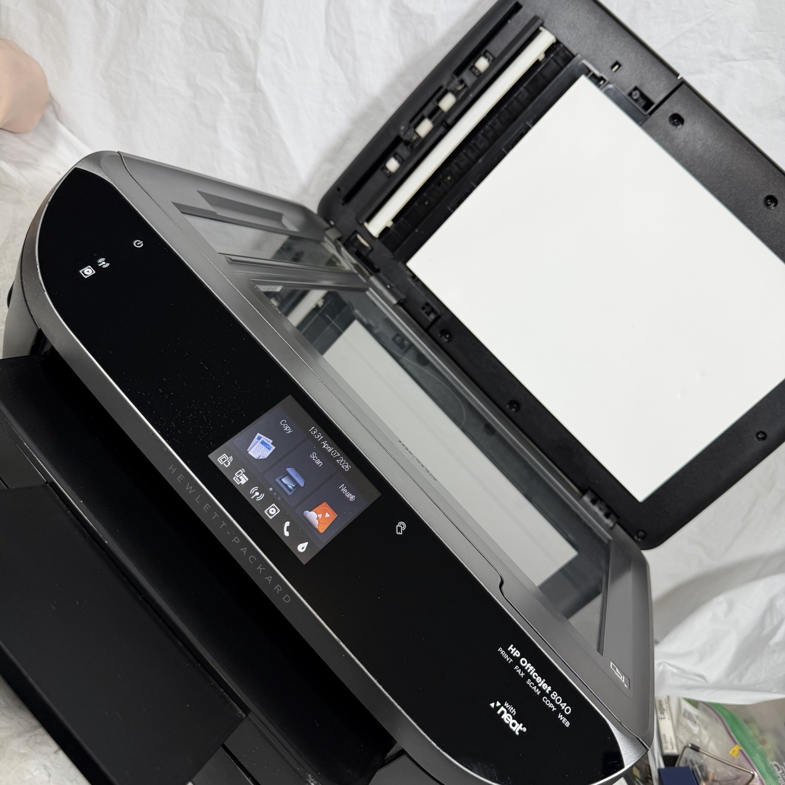 HP Officejet 8040 Color Inkjet Printer Fax Scan Copy W/ Neat Receipts With INK