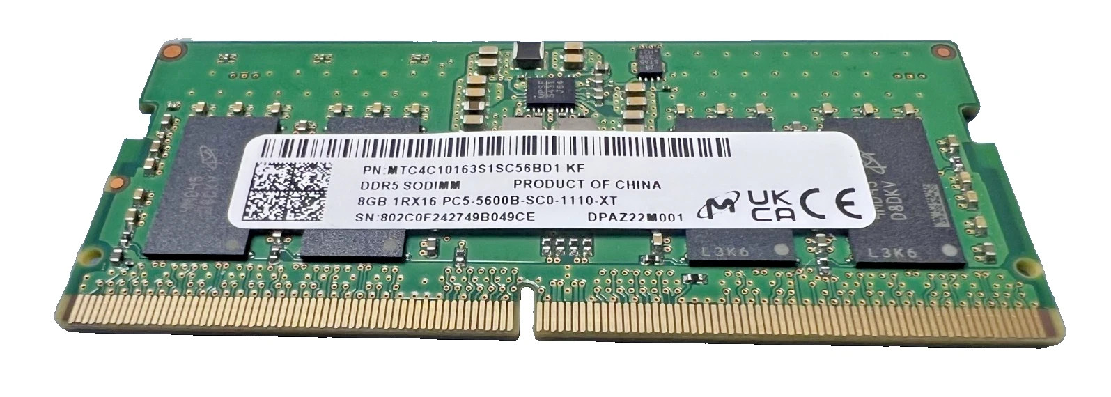 Micron 8GB RAM DDR5 5600 SoDIMM (8GB x 1)