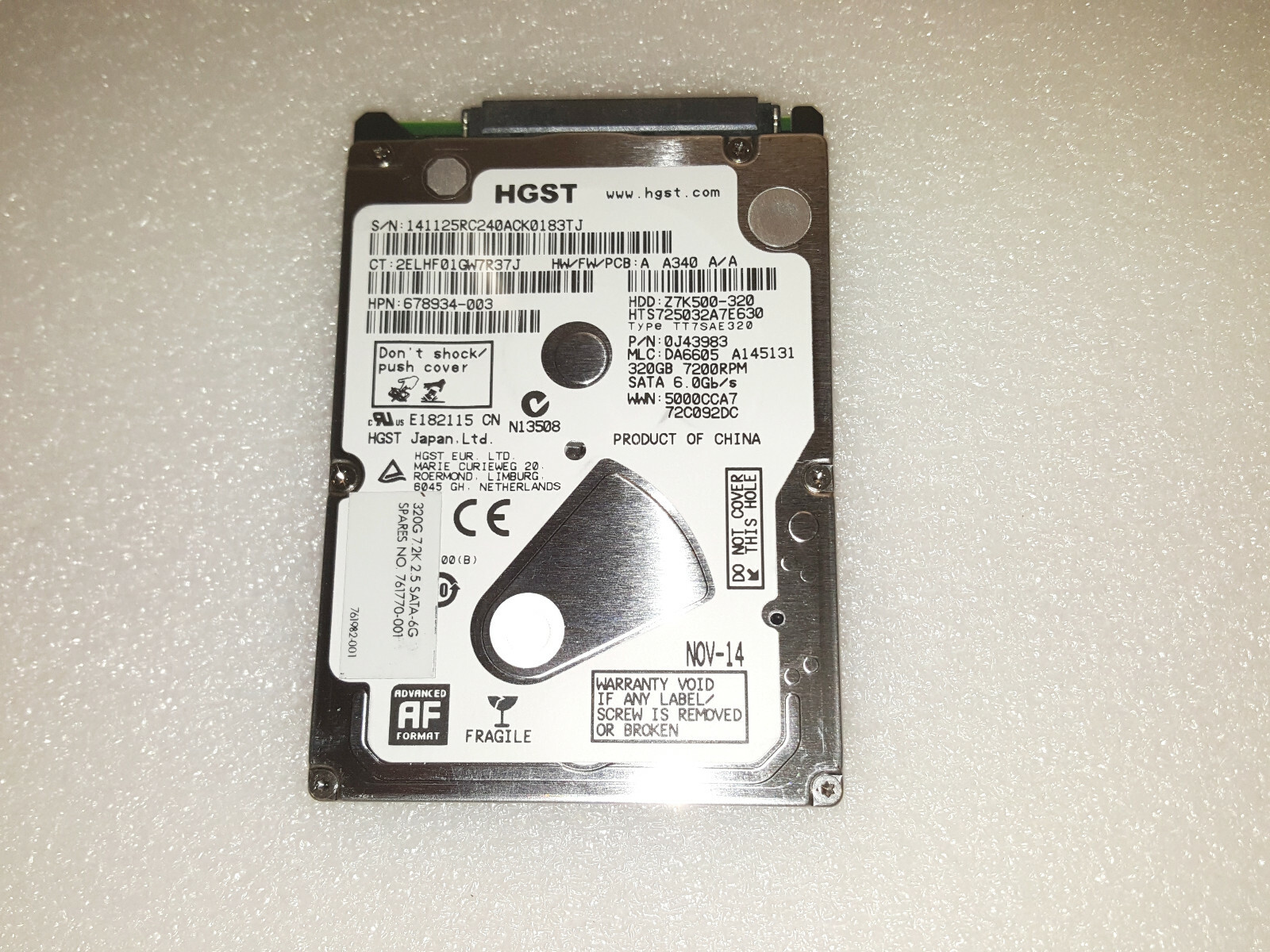 Dell Vostro 3700 - 320GB SATA Hard Drive with Windows 7 Pro 64 Bit Loaded