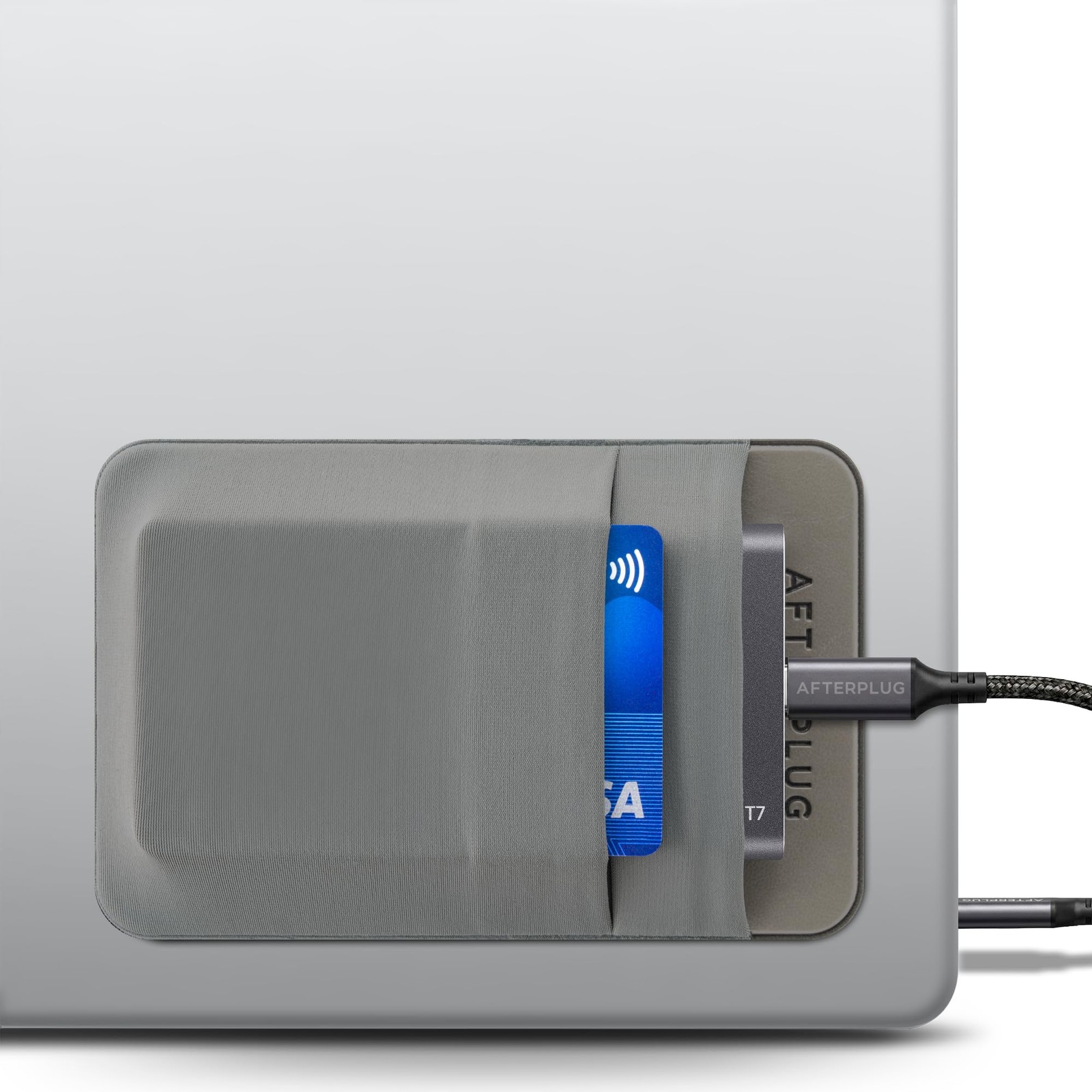 Afterplug 2Pocket SSD & Hard Drive Holder for Laptop, Reusable 3M Adhesive