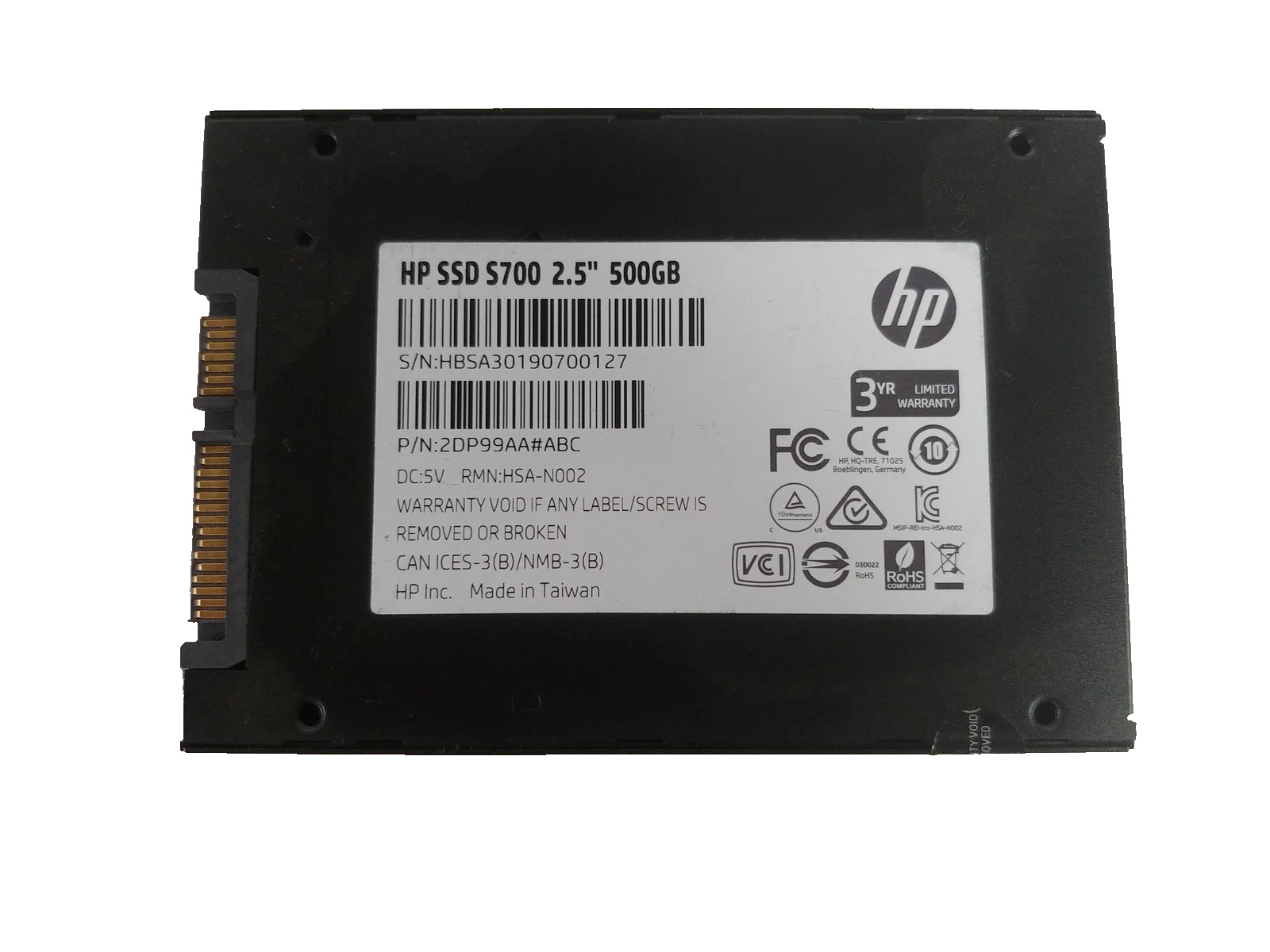 HP S700 2DP99AA#ABC 500 GB SATA III 2.5 in Solid State Drive