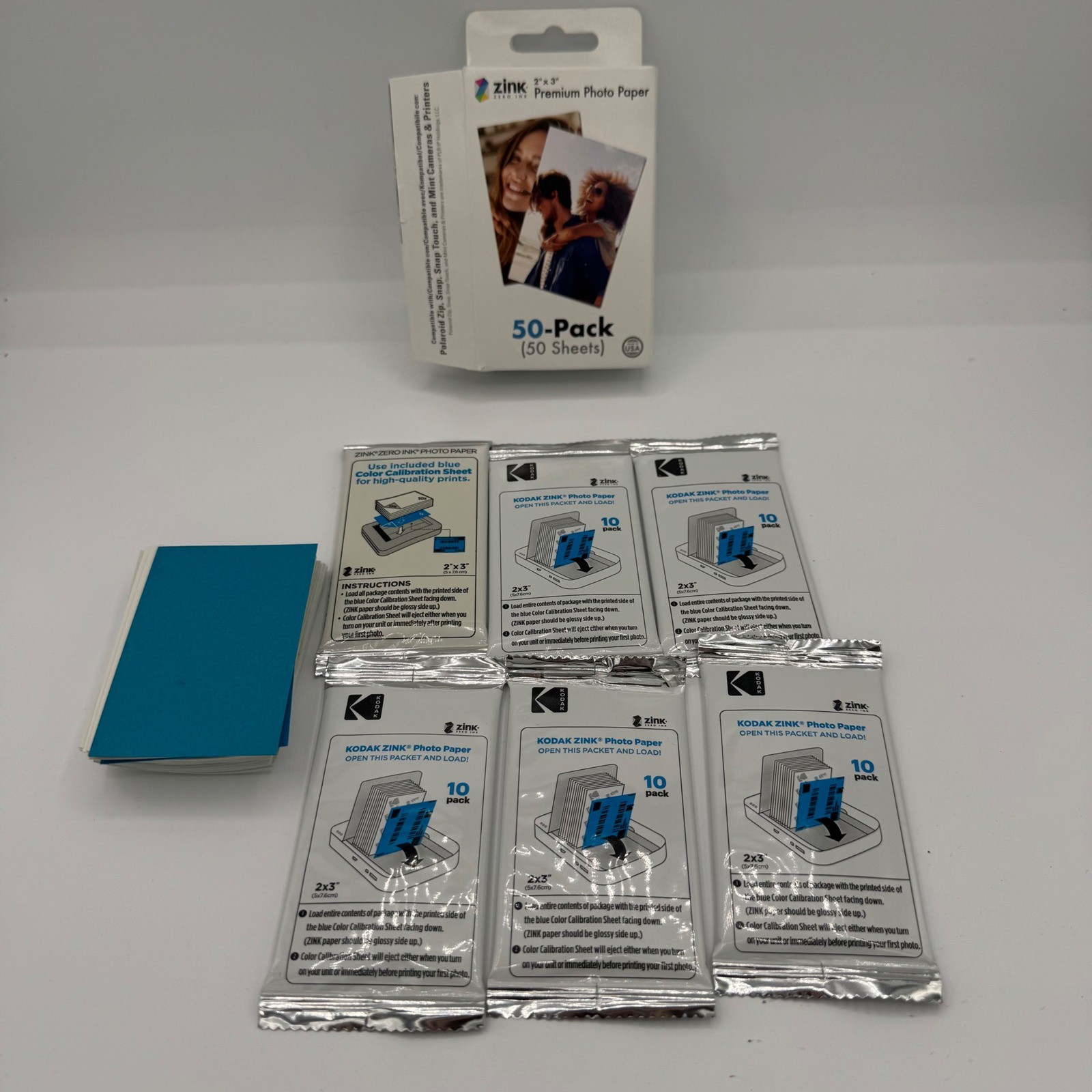 Kodak Zink 2x3 Premium Photo Paper Total 6 Sealed Packs Plus Loose