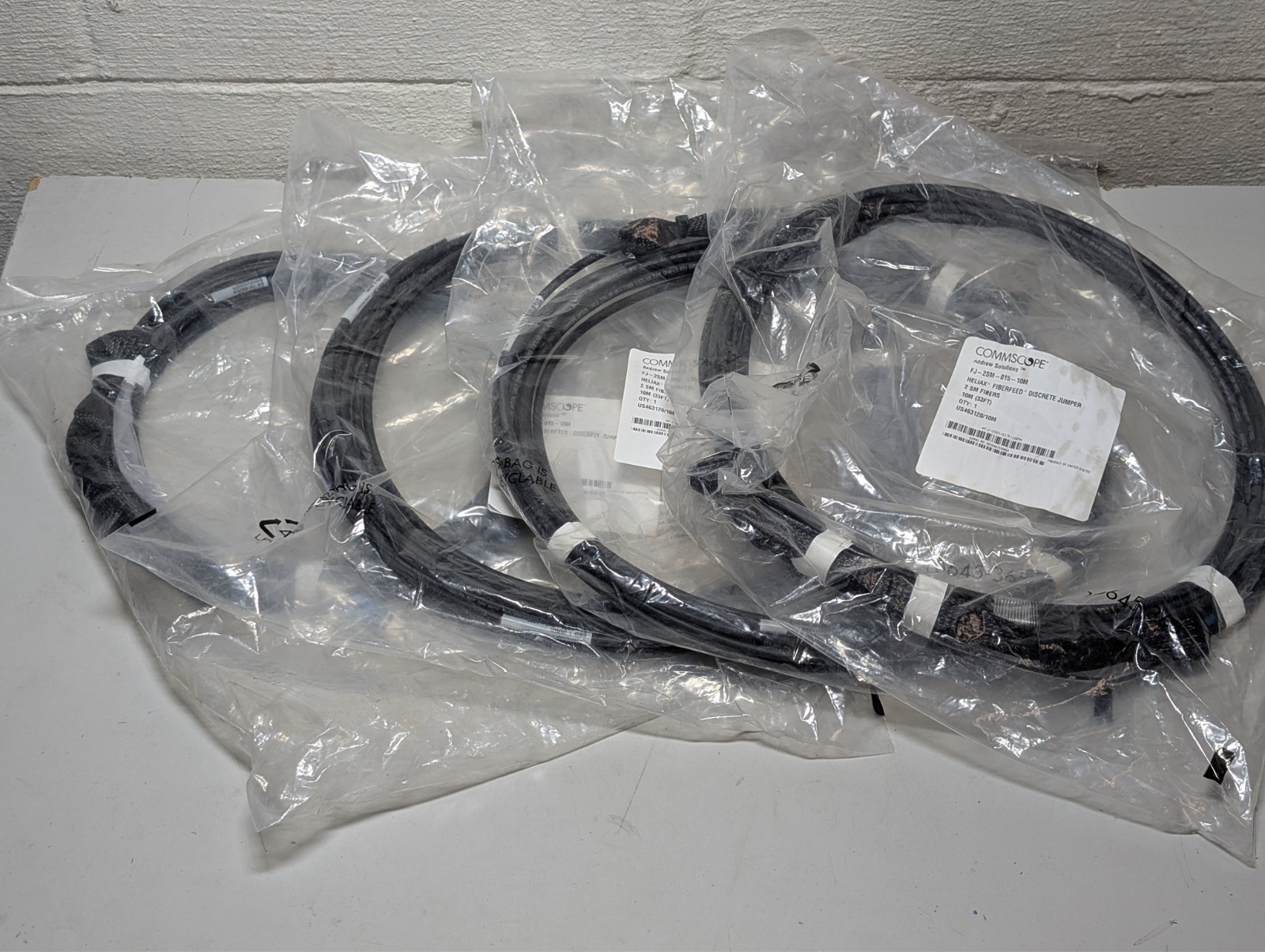 LOT OF 4 COMMSCOPE FJ-2SM-015-10M US462821/10M DISCRETE JUMPER T267023