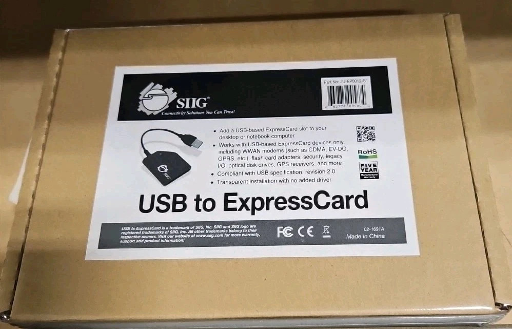SIIG JU-EP0012-S1 USB to ExpressCard NEW SEALED IN ORIGINAL BOX ING