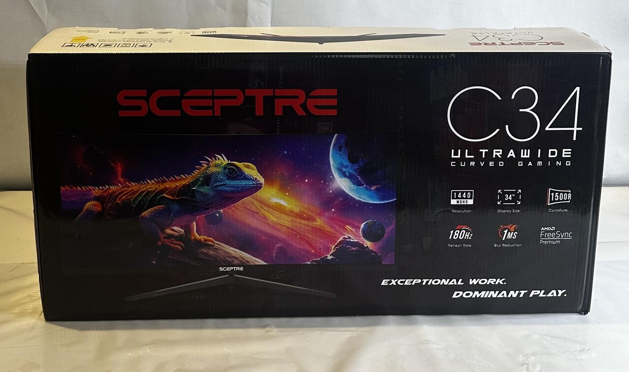 SCEPTRE C345B-QUT168-1 C34 ULTRAWIDE CURVED GAMING 180HZ 3440 X 1440 RESOLUTION