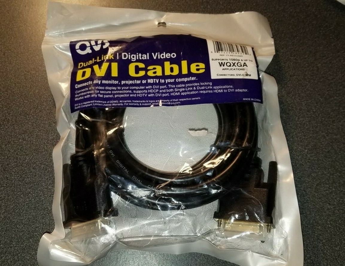 QVS CFDD-D10 10 ft. Premium DVI Male to Male Digital Flat Panel Cable