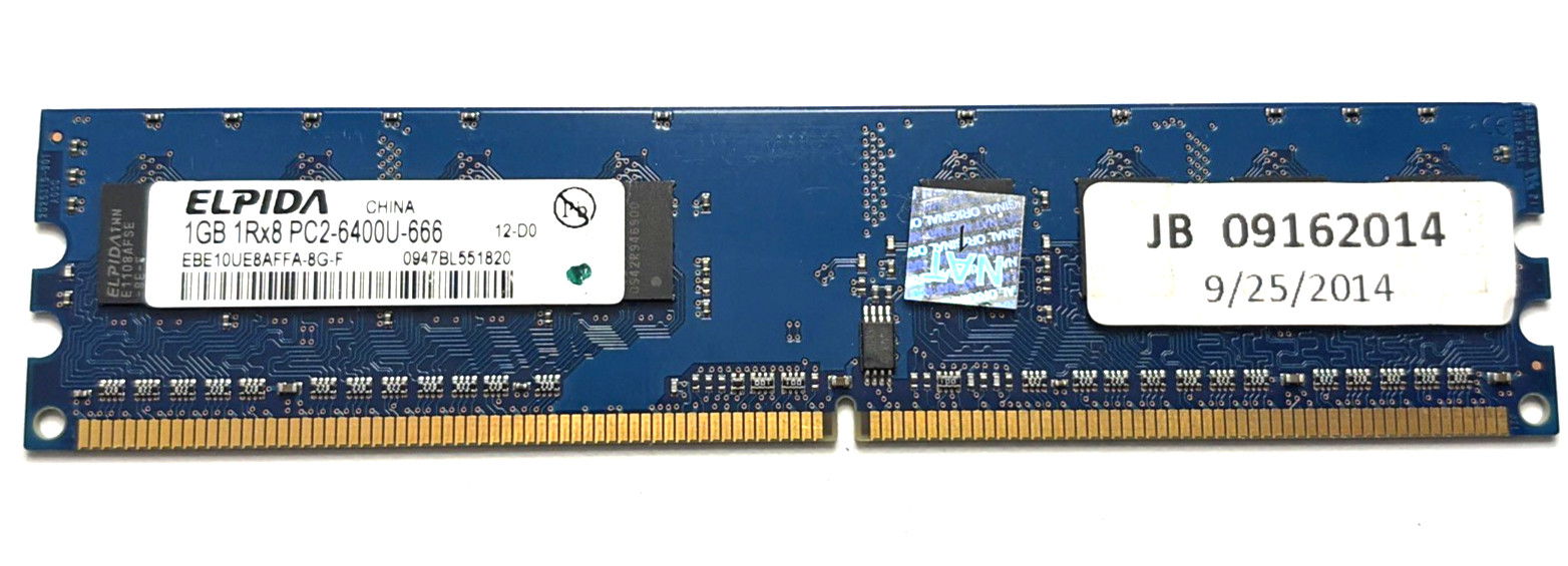 Elpida EBE10UE8AFFA-8G-F 1GB DDR2-800 PC2-6400 Desktop RAM – Tested