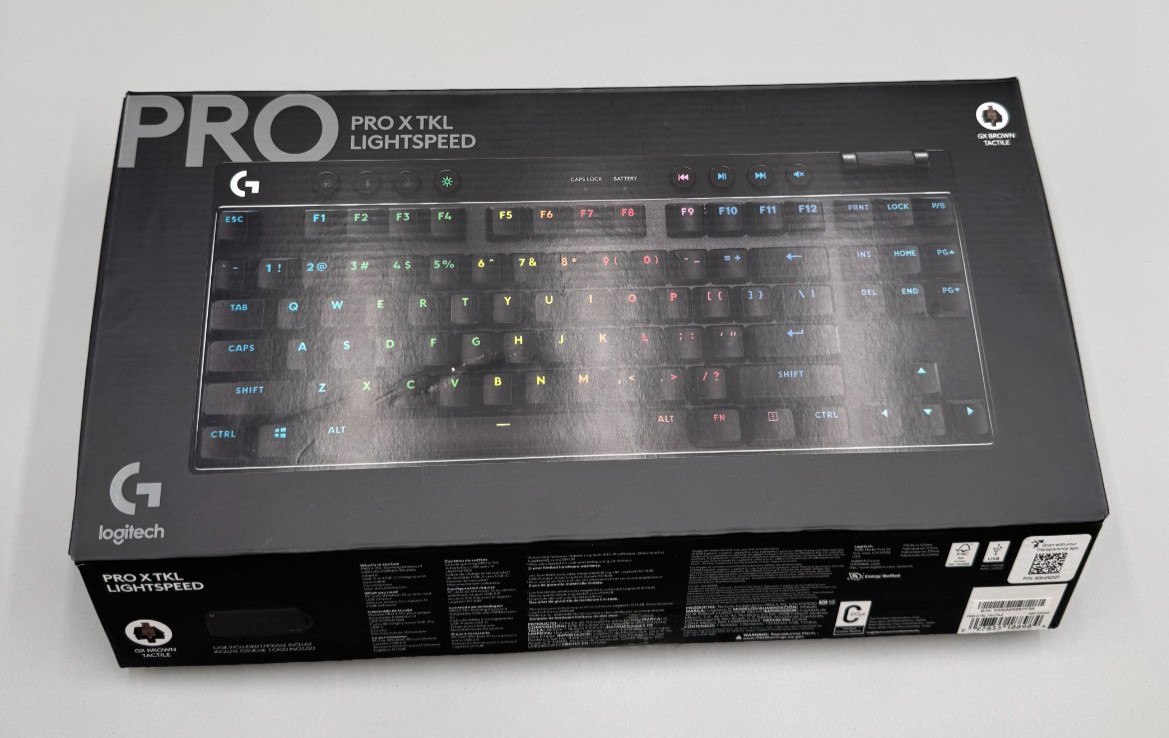 Logitech G Lightspeed Pro X TKL Wireless Gaming Keyboard With Box Good Condition