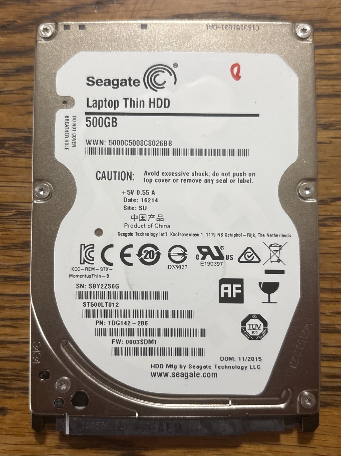 Seagate ST500LT012 500GB 2.5" 3Gb/s 16MB 7.2K RPM SATA Hard Drive P/N:1DG142-286