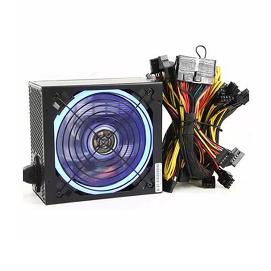 2000W RGB Light Mining Rig Power Supply PC Computer PSU For 8 GPU ATX Computer