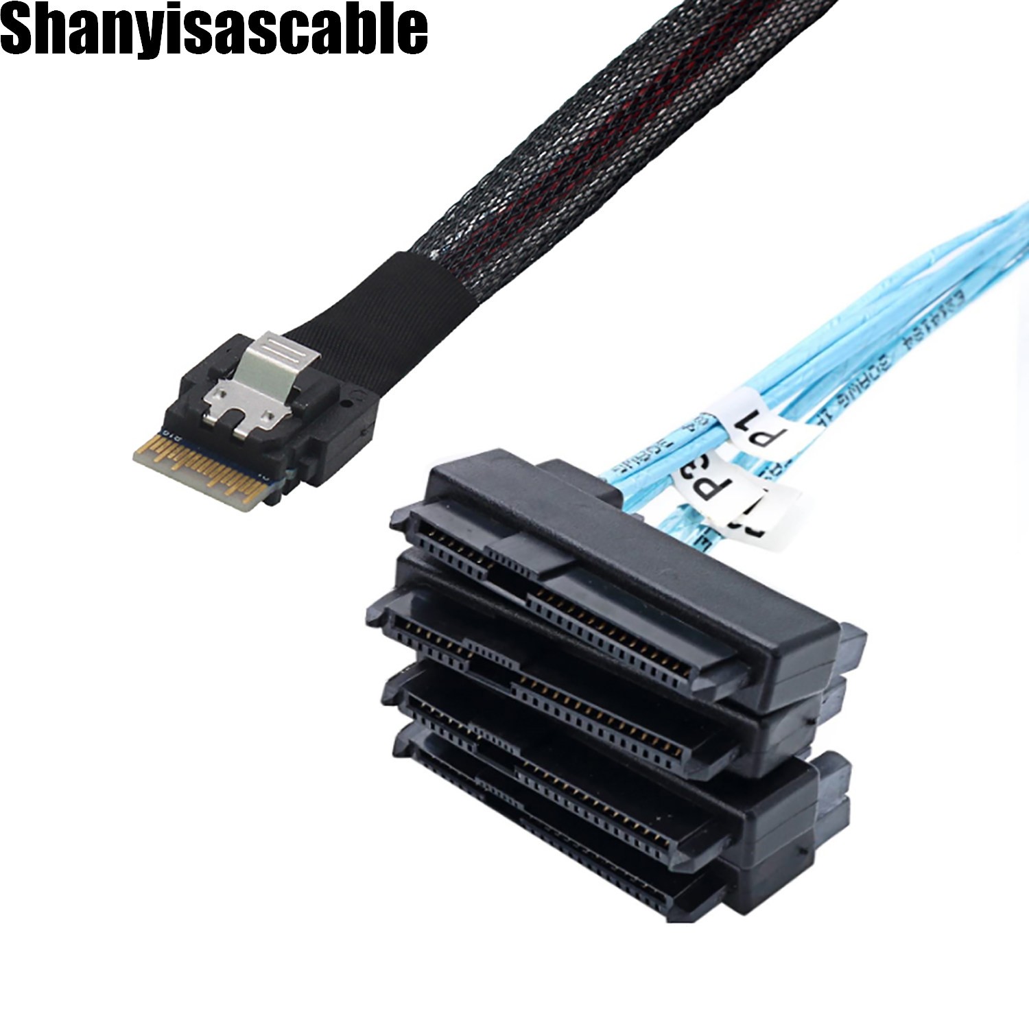 PCIE Slimline SAS 4.0 38pin SFF-8654 4i to SFF-8482 2-in-1