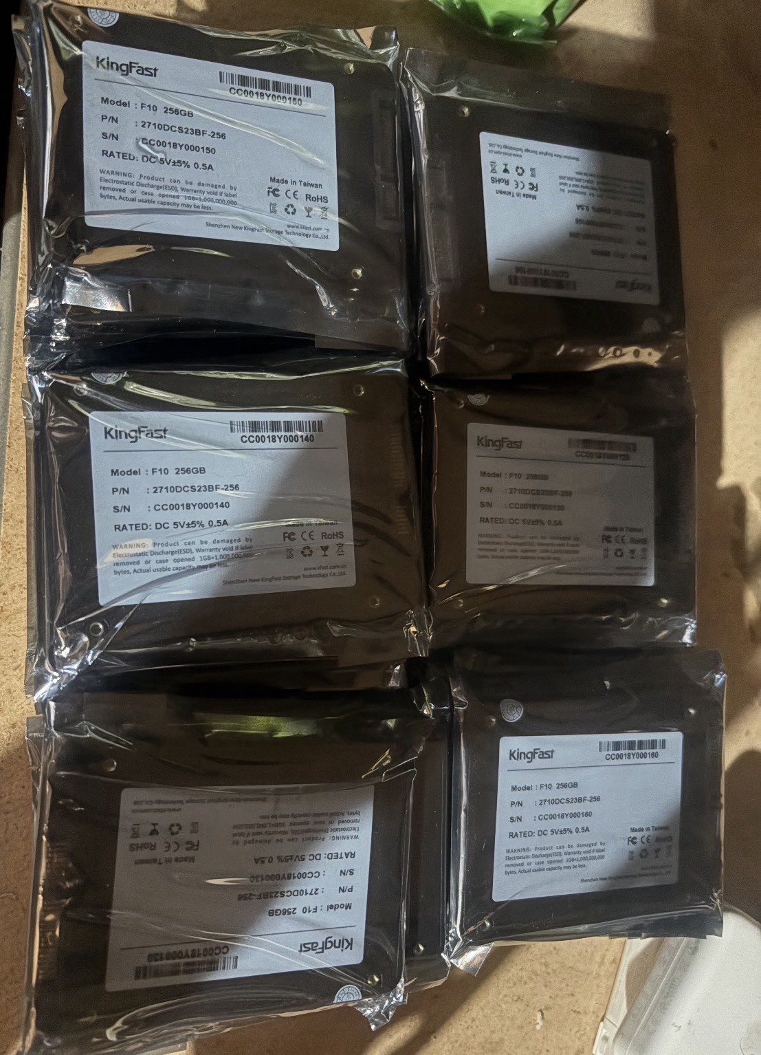Lot Of 10 KingFast F10 256GB 2.5” SATA III SSD 2710DCS23BF-256 *BRAND NEW*
