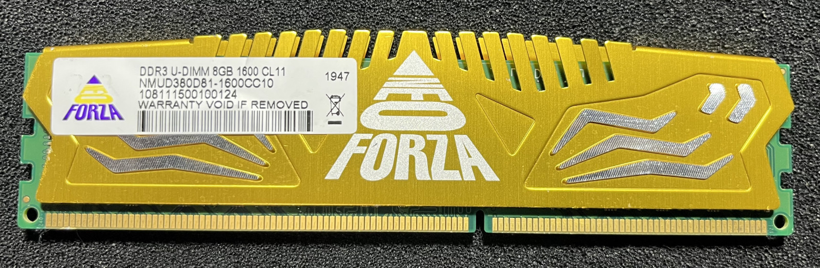 NMUD380D81 NEO FORZA 8GB PC3-12800 DDR3-1600MHz non-ECC Unbuffered 240-Pin DIMM