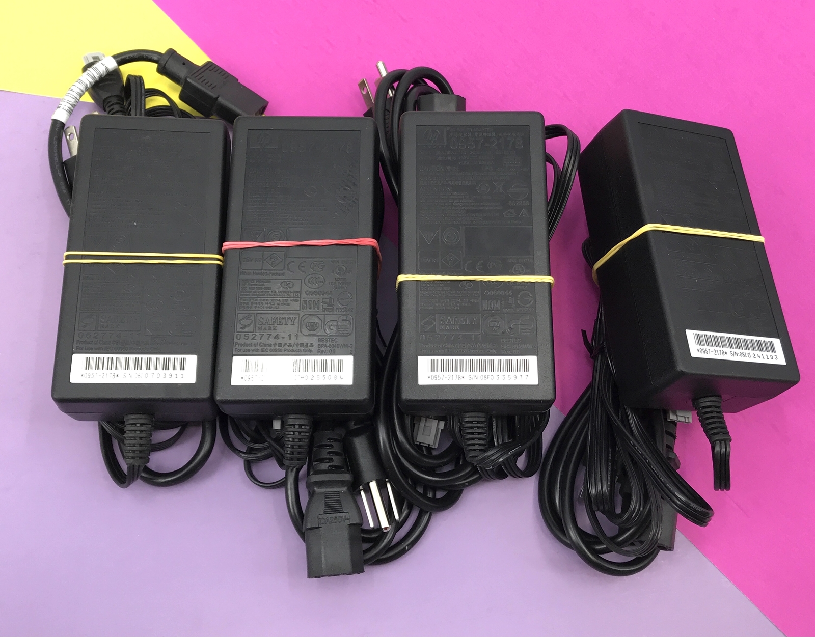 Genuine HP 0957-2178 AC Power Supply Adapter Lot of 4 Black #L2515