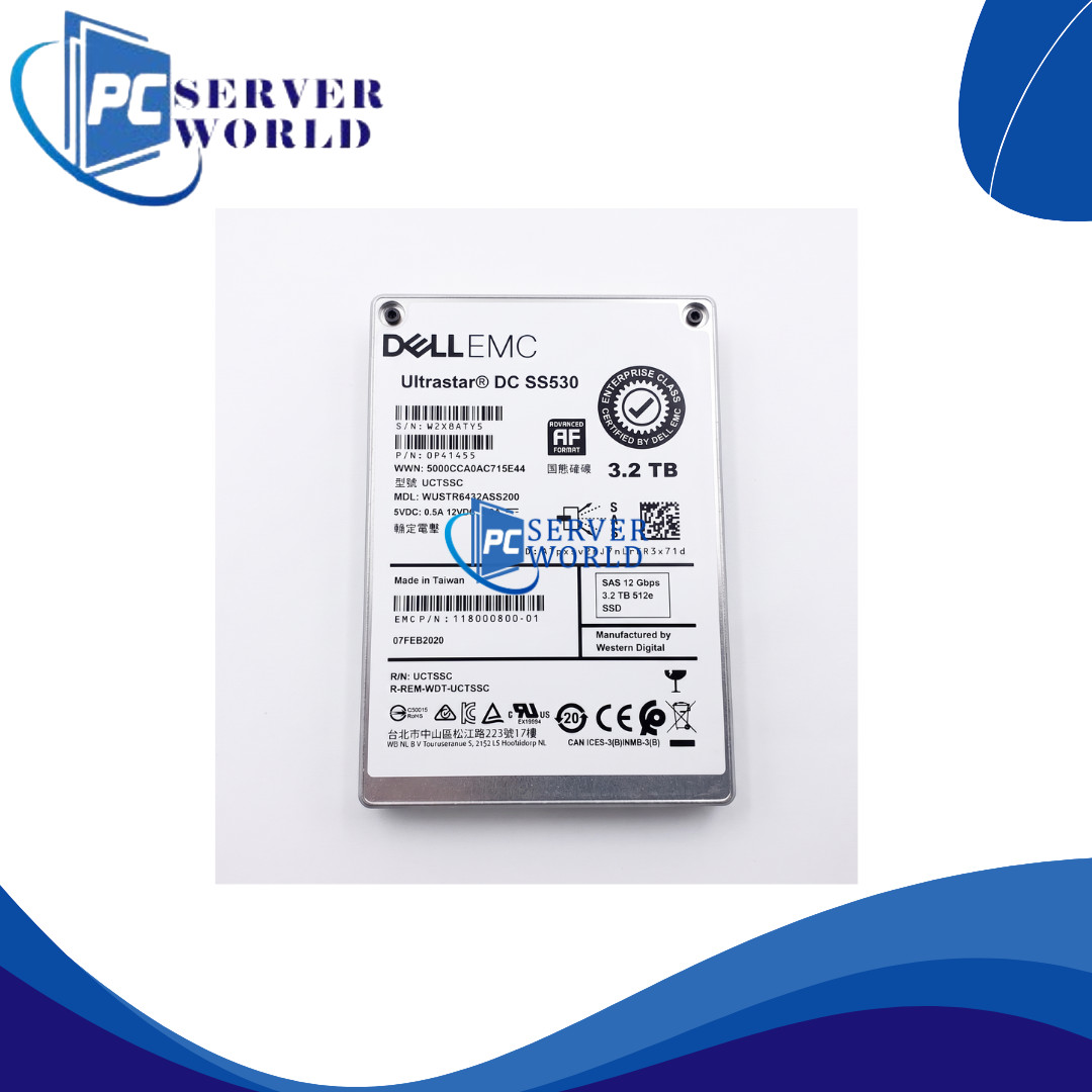 118000800-01 DELL EMC DC SS530 3.2TB 12GBPS 2.5" SSD HARD DRIVE WUSTR6432ASS20