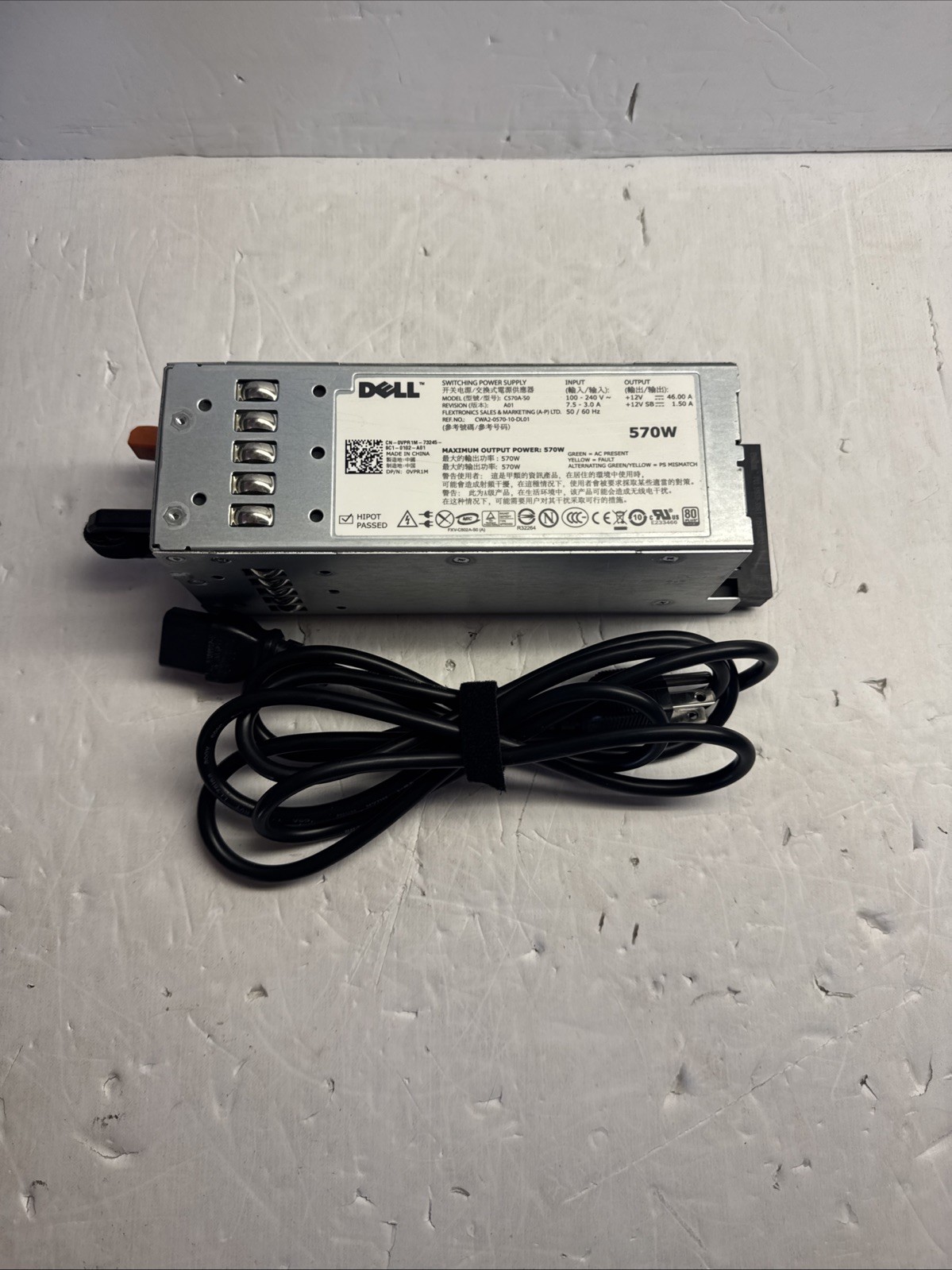 Dell Poweredge R710 T610 570W Power Supply MYXYH T327N VPR1M G0KD5 RXCPH J98GF
