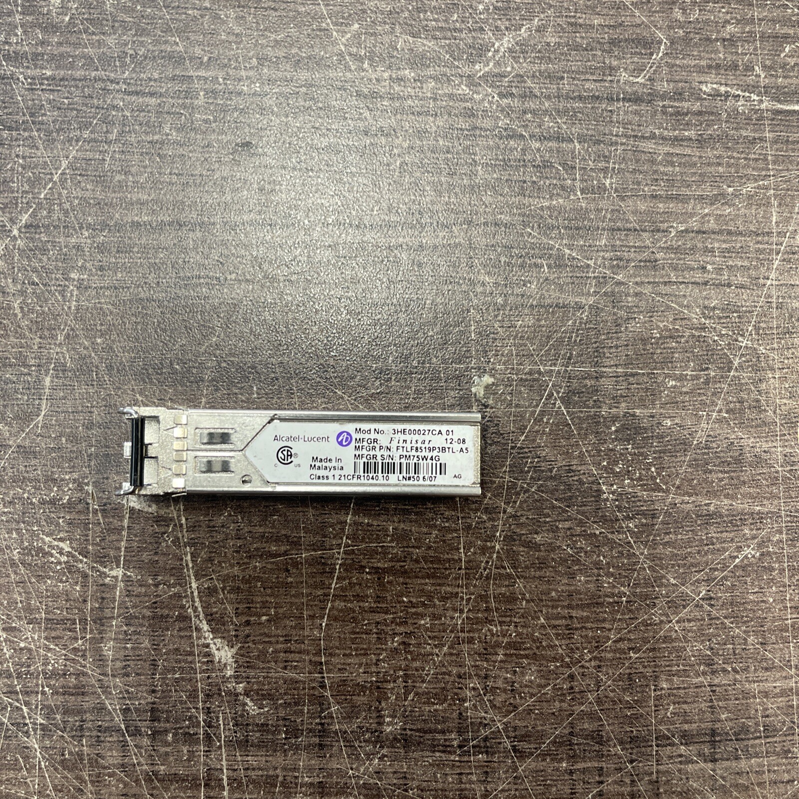 Alcatel-Lucent 3HE00027CA 1GB BASE-LX 850nm MMF LC SFP Transceiver. IPUIBDKDAA