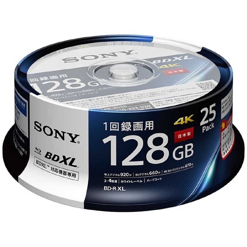 SONY BD-R for Video 128GB 1-4 x Printable Spindle Blu-ray Disc 25pcs 25BNR4VAPP4