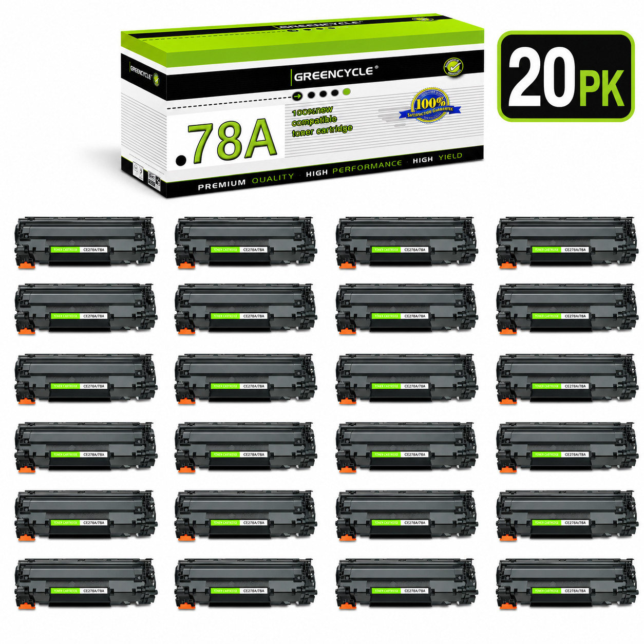 20PK CE278A Black Toner for HP 78A Laserjet Pro P1560 P1567 P1568 P1569 P1600